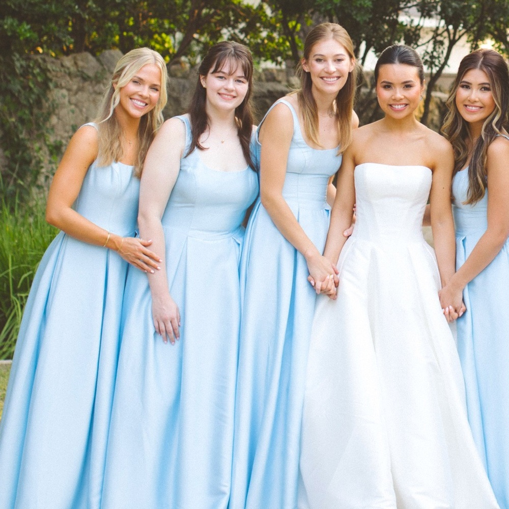 Elegant Light Blue Bridesmaid Dress